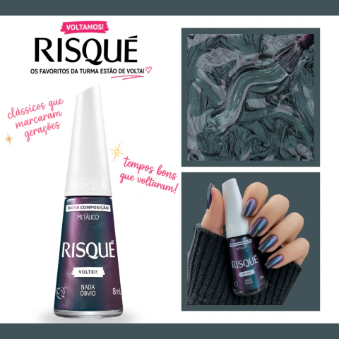 Esmalte Risqué Nada Óbvio Coleção Voltei 8ml