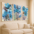 Kit 3 Quadros Florais Azul/Verde para Decoração Leve e Suave - Divino Quadros - Arte Exclusiva para Transformar Seu Espaço
