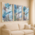 Imagem do Kit 3 Quadros Florais Azul/Verde para Decoração Leve e Suave