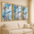 Imagem do Kit 3 Quadros Florais Azul/Verde para Decoração Leve e Suave