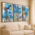 Kit 3 Quadros Florais Azul/Verde para Decoração Leve e Suave - loja online