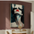 Quadro Abstrato Feminino com Lábios Vermelhos – Estilo Contemporâneo e Impactante - comprar online