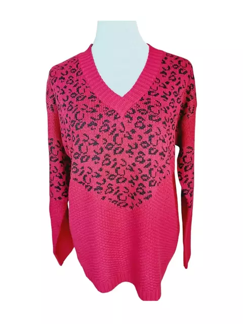Sweater Print Rojo Mujer V Talla L - comprar en línea