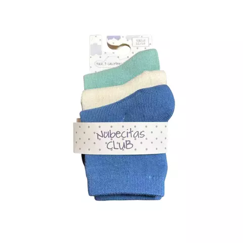 Pack3 Calcetines Niño Liso Nubecitas Ficcus - comprar en línea