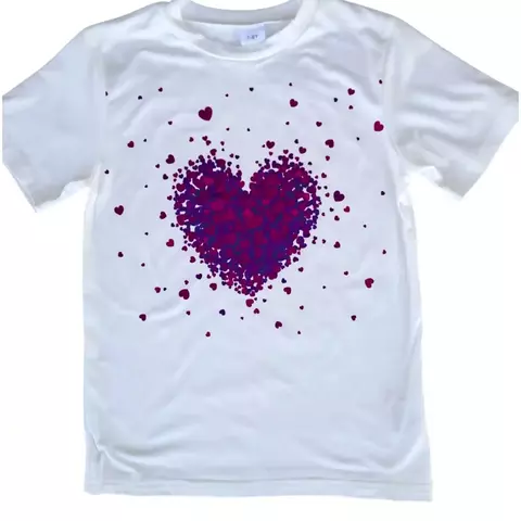Polera Básica Blanco Corazón 7-8 años - comprar en línea