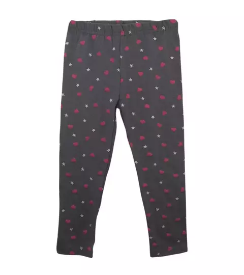 Calza Niña Gris Corazones 6-9m - comprar en línea