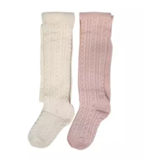 Panty Calada Set 2 Niña Rosa y Beige - comprar en línea