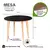 Mesa Dina Redonda De 100CM Na Cor Preta - comprar online