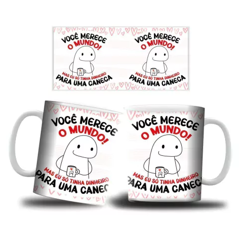 Caneca De Porcelana Voce Merece O Mundo - comprar online
