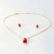 Conjunto Dourado Colar e Brinco Gota Zircônia - Nara