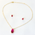 Conjunto Dourado Colar e Brinco Gota Zircônia - comprar online
