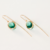 Brinco Dourado Gancho Zircônia Oval Verde Água - comprar online