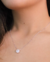Colar com pingente redondo com cristal prata lisa - comprar online