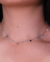 Colar com cristais e medalhas lisas prata rodiana - comprar online