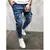 Homem calças retro lavagem zíper estiramento jeans casual ajuste fino masculin - comprar online