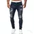 Homem calças retro lavagem zíper estiramento jeans casual ajuste fino masculin - LauShope