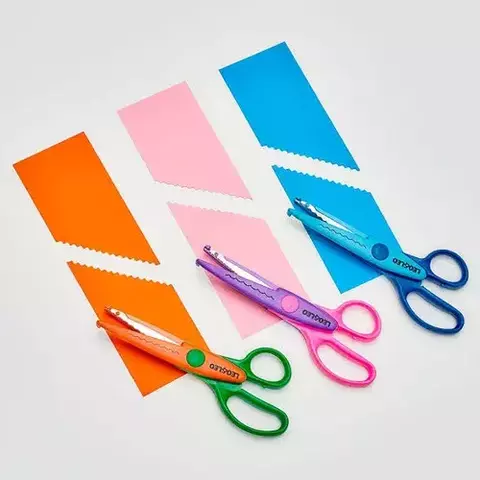 Tesoura Escolar de Picotar Papel em Zig-Zag - Leo & Leo