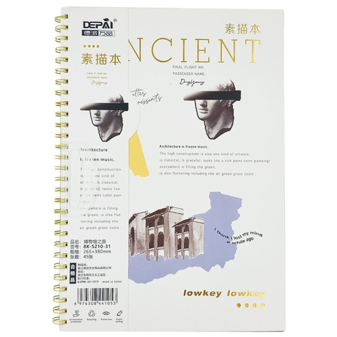 Caderno de Desenho Profissional com Papel Michael Judi-Amarelo
