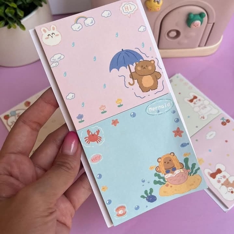 Bloco de Anotação Post-it Decorador Duplo Estilo Coreano com 60 Folhas