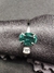 Anel de Prata 925 Regulavel Zirconia Oval Verde e Ponto Luz - Zatori