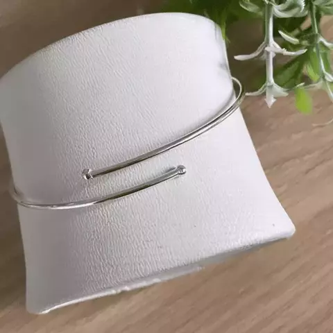 Bracelete de Prata 925 Legítima Aberto Ajustável Delicado