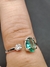 Anel de Prata 925 Regulavel Zirconia Oval Verde e Ponto Luz na internet