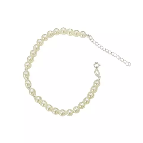 Pulseira Delicada Perolas Prata 925 23cm