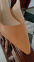 Scarpin elástico salto bloco 8 cm - cor Nude na internet