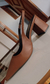 Scarpin Slingback salto bloco 8 cm - cor Marrom