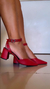 Sapato Slingback com ilhos- cor vermelha
