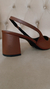 Scarpin Slingback salto bloco 8 cm - cor Marrom na internet