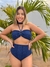 Conjunto de Biquíni Santorini Hot Pant com Tecido Texturizado Azul - comprar online