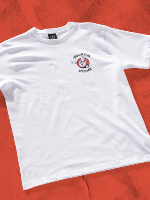 Camiseta Volcom JUVENIL Milestone Branca