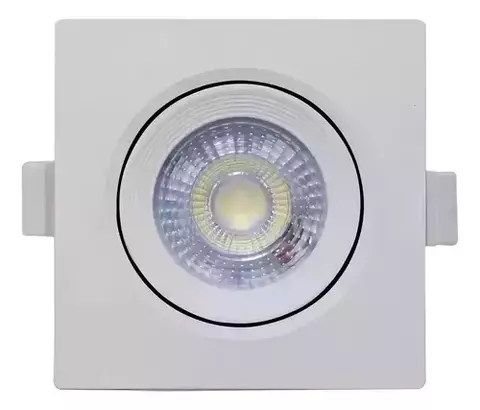 Spot Led 5w Quadrado Direcionável Cor Branco Frio 110V/220V