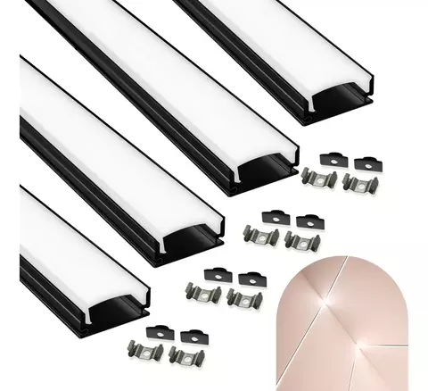 Perfil De Led Slim 2mts Para Sobrepor ( Cor Preta )