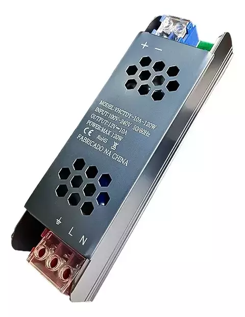 Fonte Chaveada Driver Slim Perfil 12v 10a 120w Para Fita Led