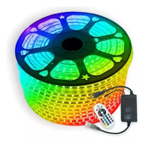 Mangueira Led 5050 Rgb Colorido 100mts Fonte Suporta Até 100m 220v