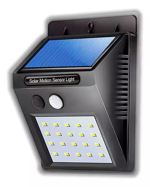 Luminária Parede Solar 30 Leds Bateria Luz Balizador Jardim Cor Da Carcaça Preto
