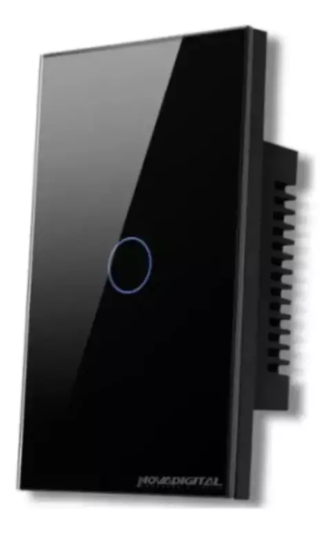 interruptor inteligente wifi 1 botões led alexa google home (cor preta )
