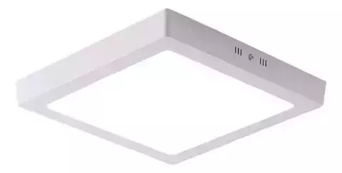 Luminária Led Quadrada De Sobrepor 24w 6500k Estrutura Branco 110V/220V