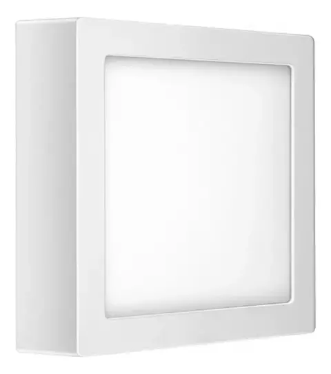 luminária led quadrada de sobrepor 6w 6500k estrutura branco 110v/220v