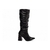 Bota Franzida Preta Bico Fino - comprar online