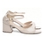 Sandália Salto Bloco Grosso Numeração Especial Off White - ZAMHÁ 