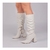 Bota Franzida Off White Bico Fino