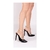 Scarpin Piramide Verniz Preto e Verniz Bege