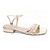 Rasteira Salto Baixo Ouro Light Manta de Strass