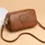 Bolsa Crossbody de Ombro Pequeno Retro, Monocromática, Couro PU