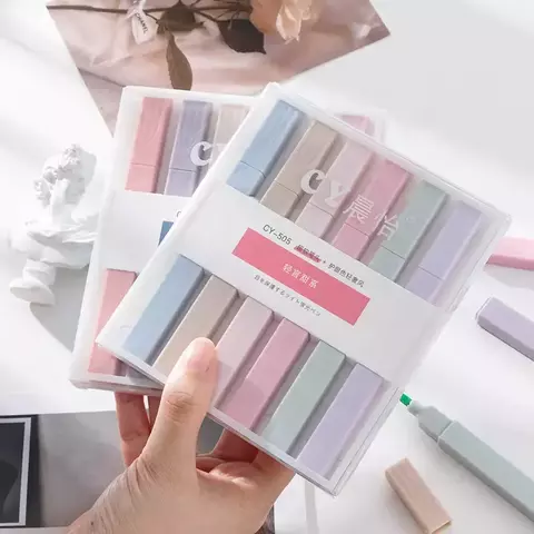 Marcador de Texto 6 Cores Pastéis