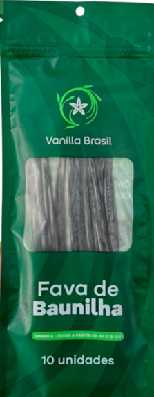 FAVA DE BAUNILHA VANILLA BRASIL 40G EMBALAGEM C/10 UNIDADES