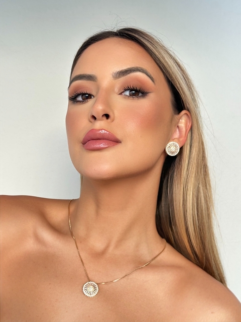 Conjunto Colar e Brinco Pizza Dourado P - comprar online